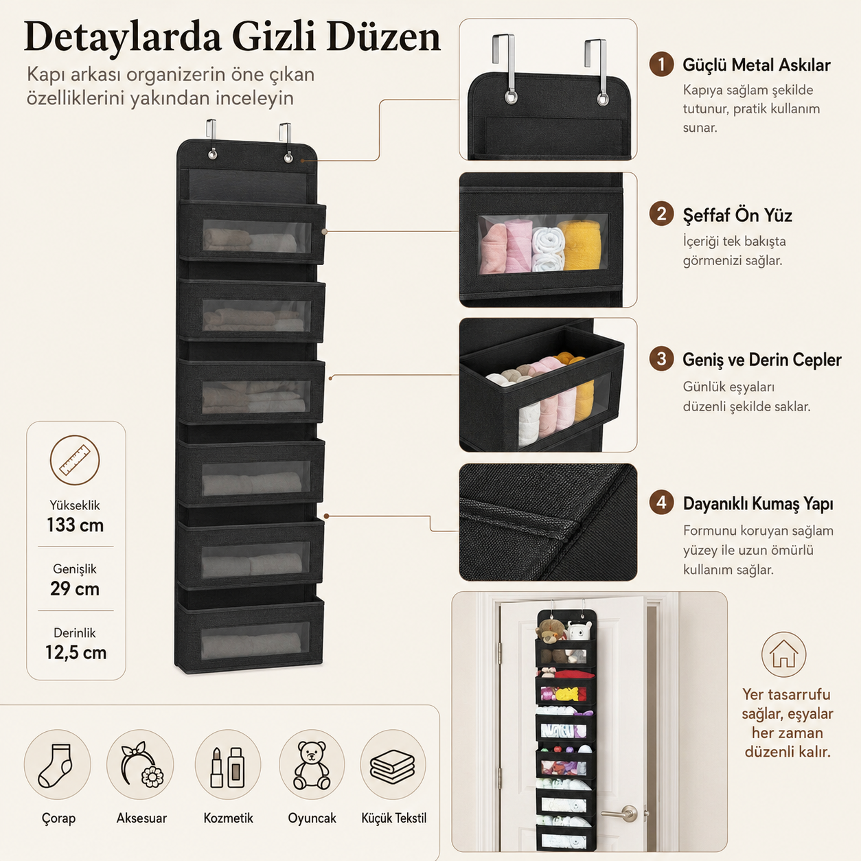 Kapı arkası Organizer